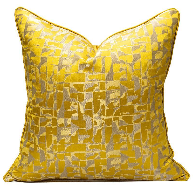 Designer Gold jacquard cushion cover, 18x18 inches (45x45 cm), luxury decorative square pillow cover for home decor, elegant textured fabric