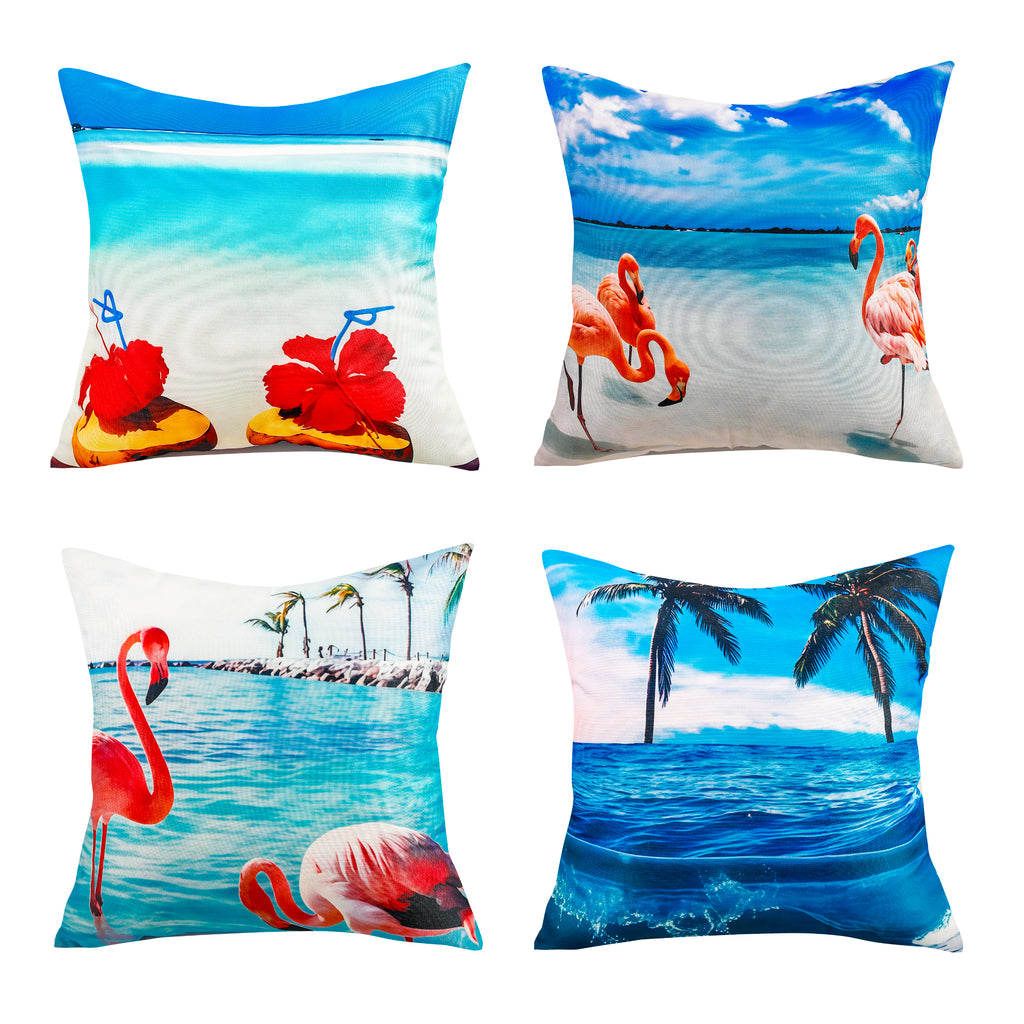 Nautical-style waterproof throw pillow covers, perfect for indoor and outdoor décor.