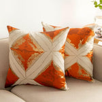 Load image into Gallery viewer, Geometric Pattern Orange and Green Cushion Cover 45cm x 45cm 18x18 Inches
