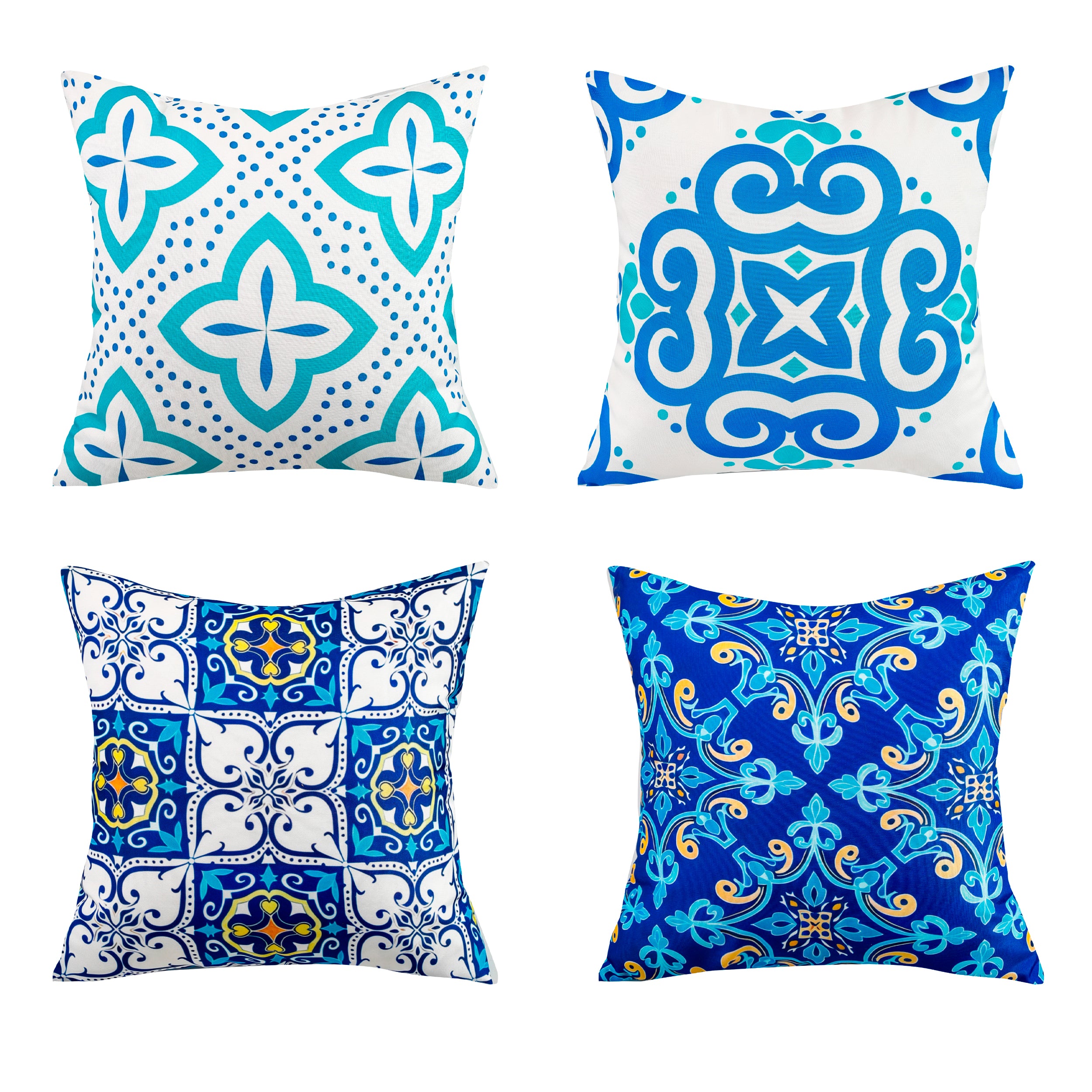 Modern Geometric Moroccan Abstract Waterproof Cushion Cover  - (Set of 4 - 45x45cm)