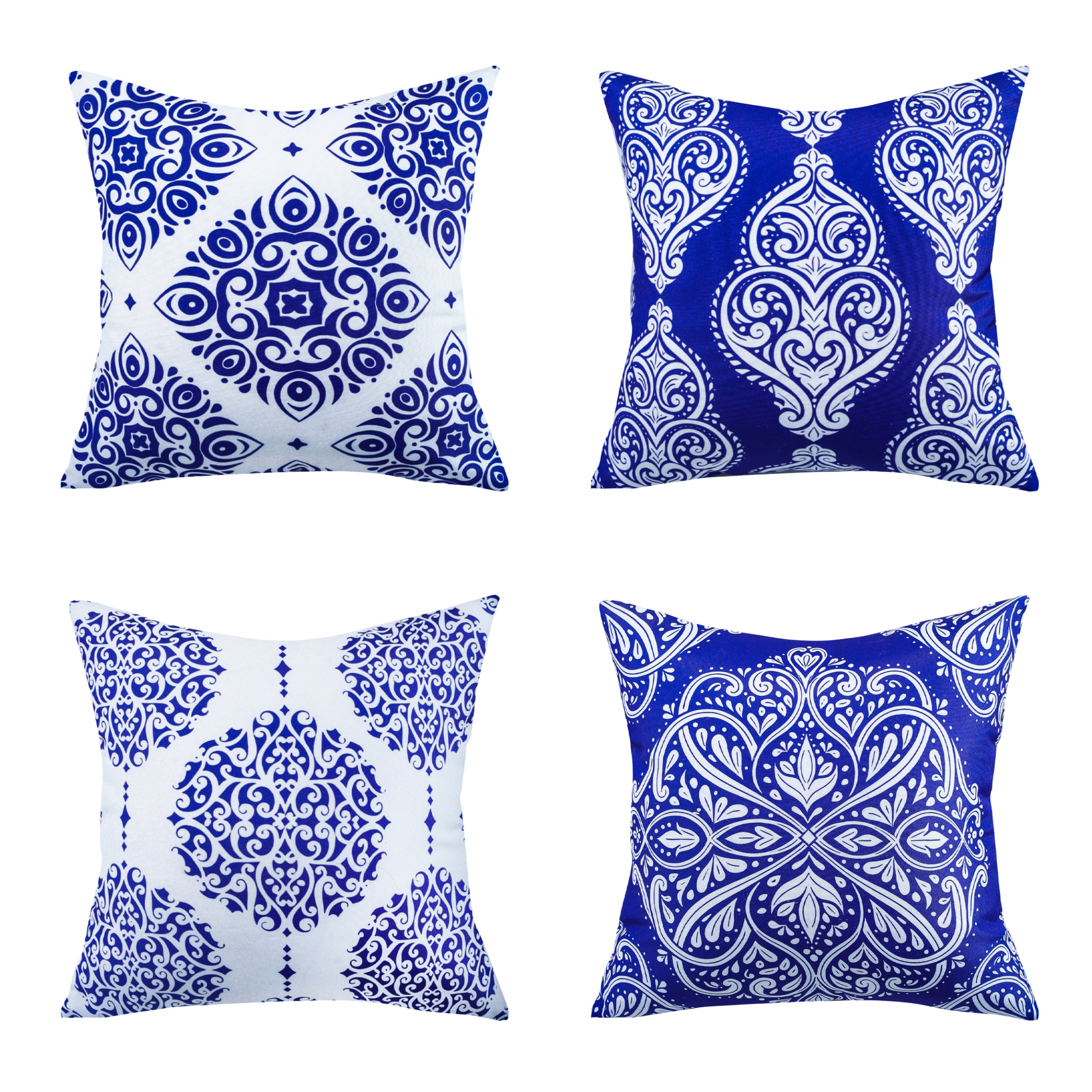 Bohemian Mandala waterproof cushion cover, Design 2, 45x45 cm, vibrant colors.