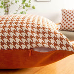 Load image into Gallery viewer, Stylish 18x18 cushion cover with textured houndstooth pattern for bedroom or living room.
