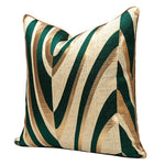 Load image into Gallery viewer, Green jacquard silk cushion cover, 18x18 inches (45x45 cm), luxury decorative pillow with textured design for home decor, elegant accent cushion
