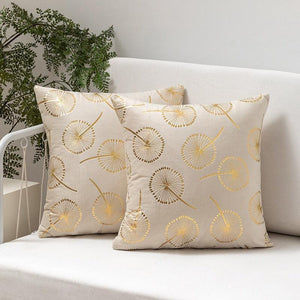 Star pattern velvet cushion cover (18x18 inches - 45x45 cm) in beige color