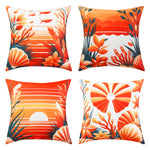 Load image into Gallery viewer, Marine-themed waterproof cushion covers with seashell and starfish designs
