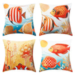 Load image into Gallery viewer, RKAAS HOME waterproof garden cushion covers with marine-themed design - 45x45 cm

