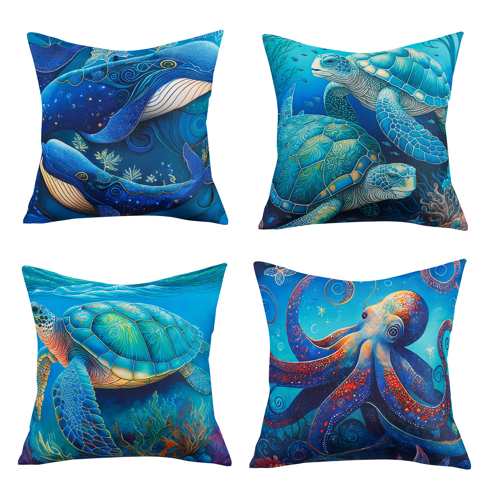 RKAAS HOME waterproof marine-themed cushion covers 45x45 cm for outdoor and garden decor