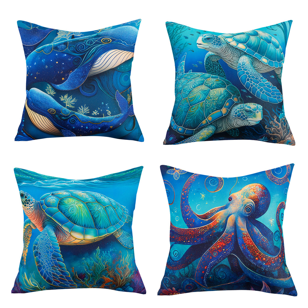 RKAAS HOME waterproof marine-themed cushion covers 45x45 cm for outdoor and garden decor