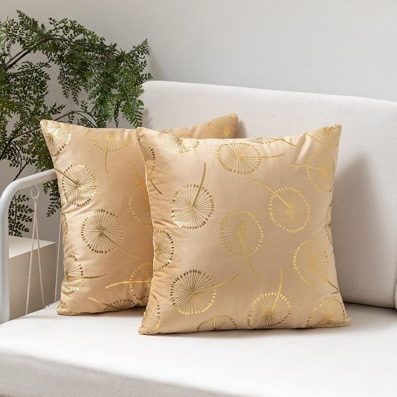 Luxury velvet cushion cover with a star pattern, ideal for living room or accent chairs.
