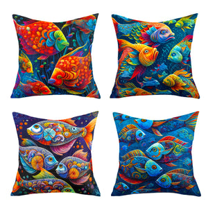 RKAAS HOME waterproof garden cushion covers with marine-themed design - 45x45 cm