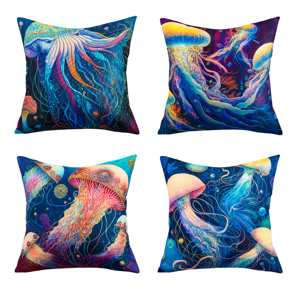 RKAAS HOME waterproof garden cushion covers with marine-themed design - 45x45 cm