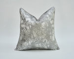 Load image into Gallery viewer, Silver metallic pillow on a light gray background
