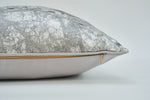 Load image into Gallery viewer, Grey and silver jacquard silk cushion cover with subtle shimmer
