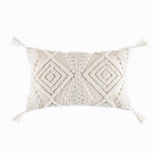 Handmade custom cushion cover with tassel style, ideal for modern boho decor