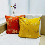 Load image into Gallery viewer, Gold stamping palm tree pattern velvet cushion cover, size 45x45 cm
