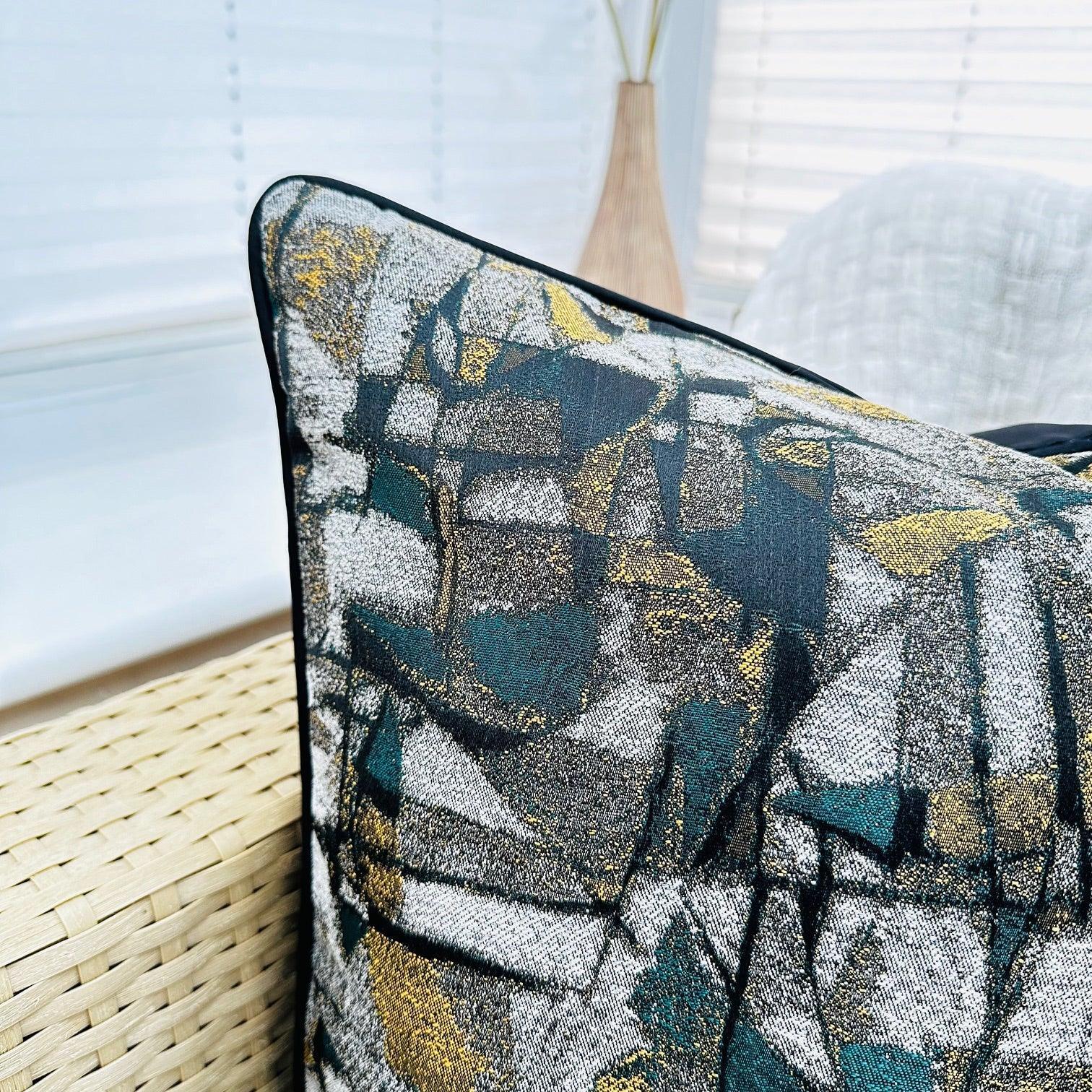 Luxury Jacquard Silk-Style Cushion Cover Design 67 - Decorative Throw Pillowcase
