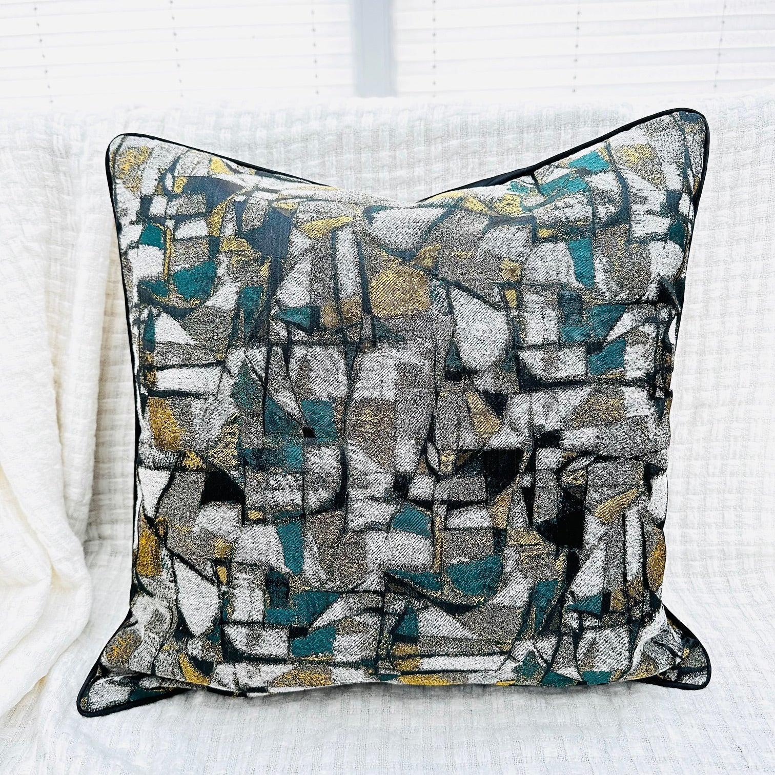 Luxury Jacquard Silk-Style Cushion Cover Design 67 - Decorative Throw Pillowcase