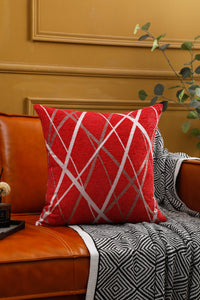 Abstract Lines Geometric Pattern Chenille Cushion Covers 45cm x 45cm 18x18 Inches