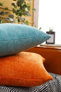 Soft chenille cushion cover with a solid design for living room or bedroom