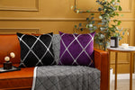 Load image into Gallery viewer, Bling-style purple crushed velvet cushion cover for a stylish touch
