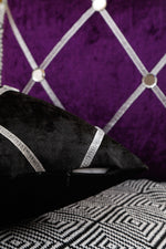Load image into Gallery viewer, Diamante Sparkle/Bling Purple Colour Crushed Ice Velvet Square Cushion Cover 45x45cm (18 x 18 Inches)
