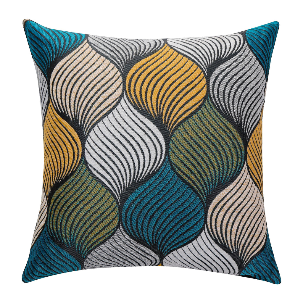 Floral embroidered chenille and velvet cushion cover, 45cm x 45cm size