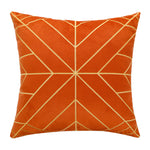 Load image into Gallery viewer, Gold embroidery velvet cushion cover in orange, size 18x18 inches (45x45 cm)
