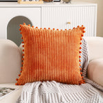 Load image into Gallery viewer, Corduroy Cushion Covers with Pom-poms Home Sofa 50x50CM
