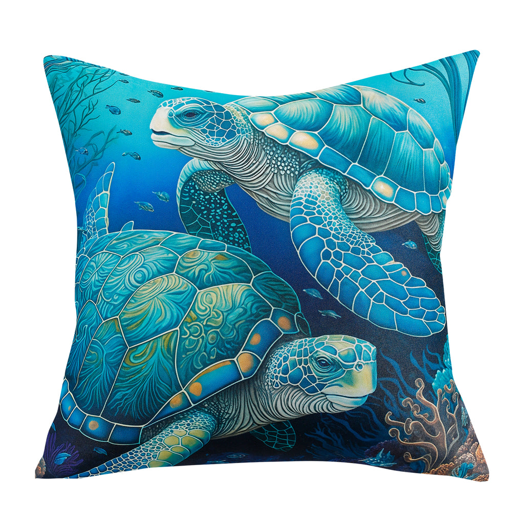 RKAAS HOME waterproof garden cushion covers with marine-themed design - 45x45 cm