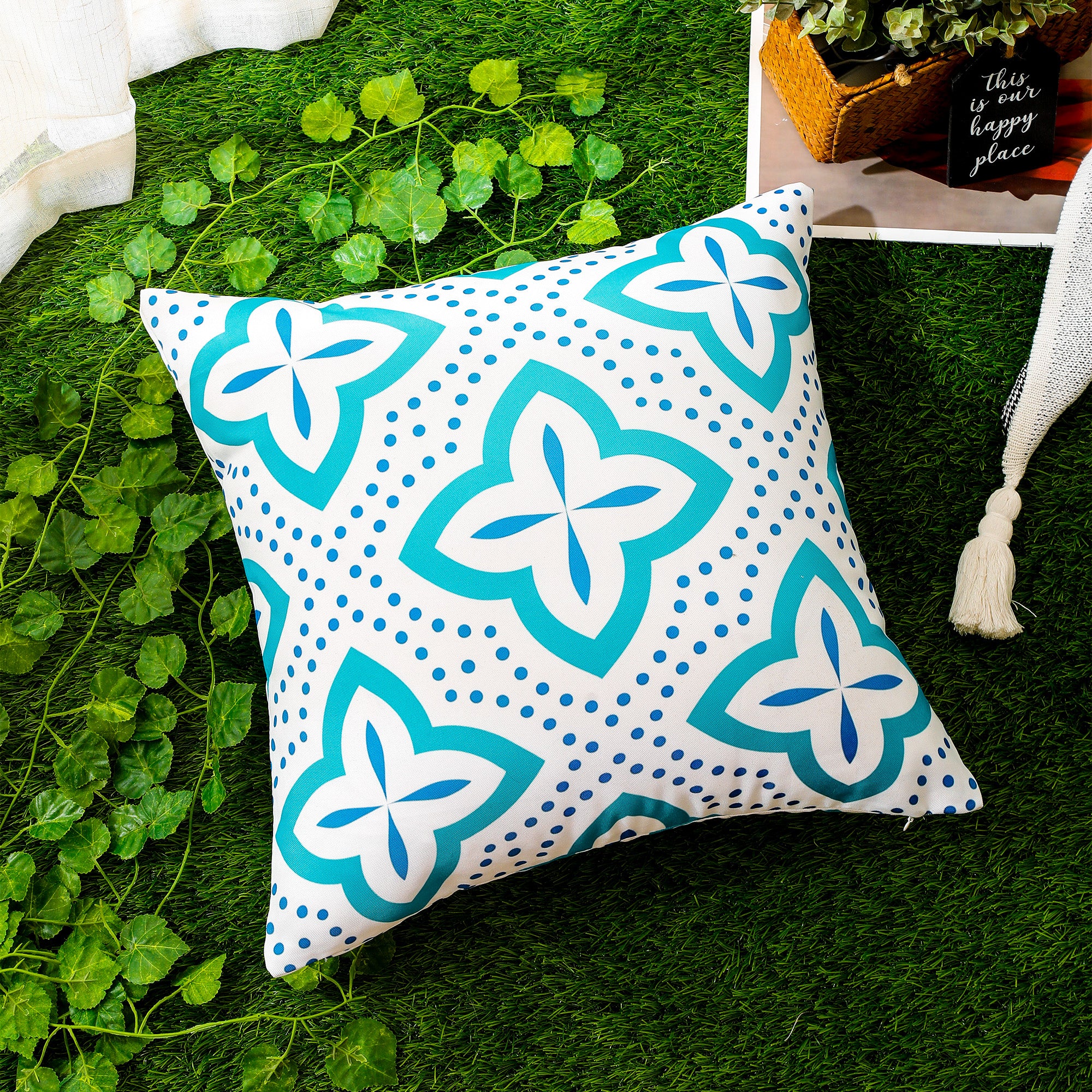 Modern Geometric Moroccan Abstract Waterproof Cushion Cover  - (Set of 4 - 45x45cm)