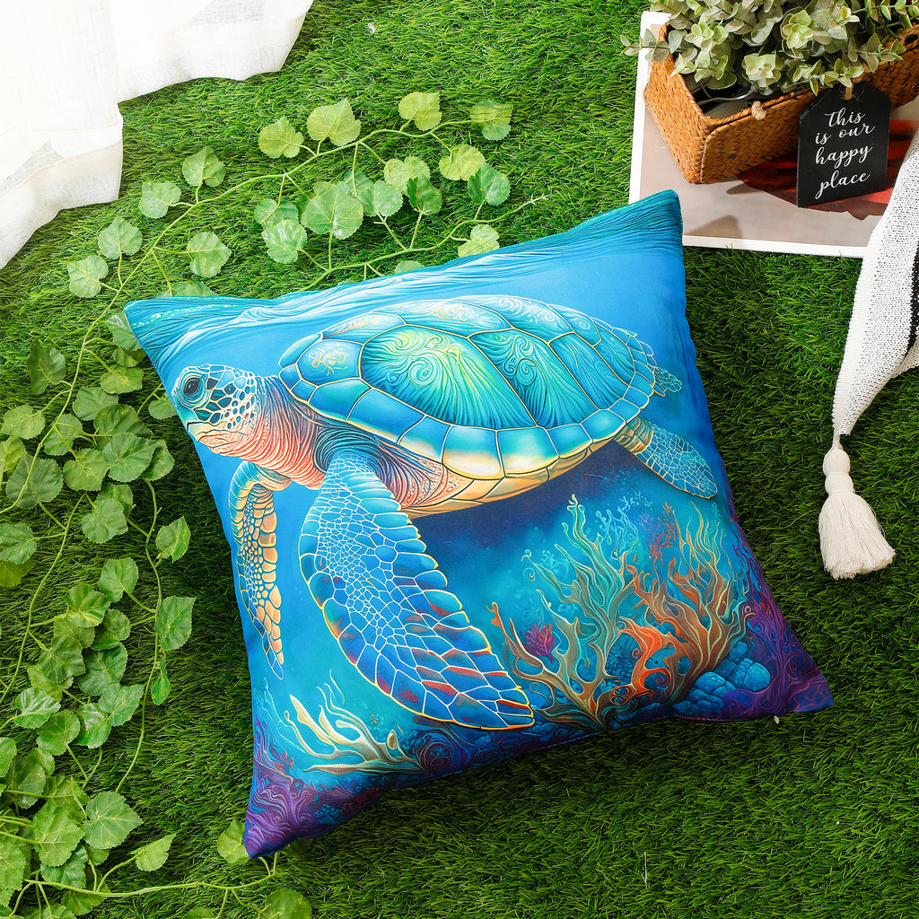 RKAAS HOME waterproof garden cushion covers with marine-themed design - 45x45 cm