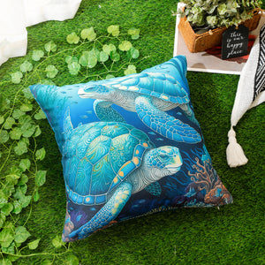 RKAAS HOME waterproof garden cushion covers with marine-themed design - 45x45 cm