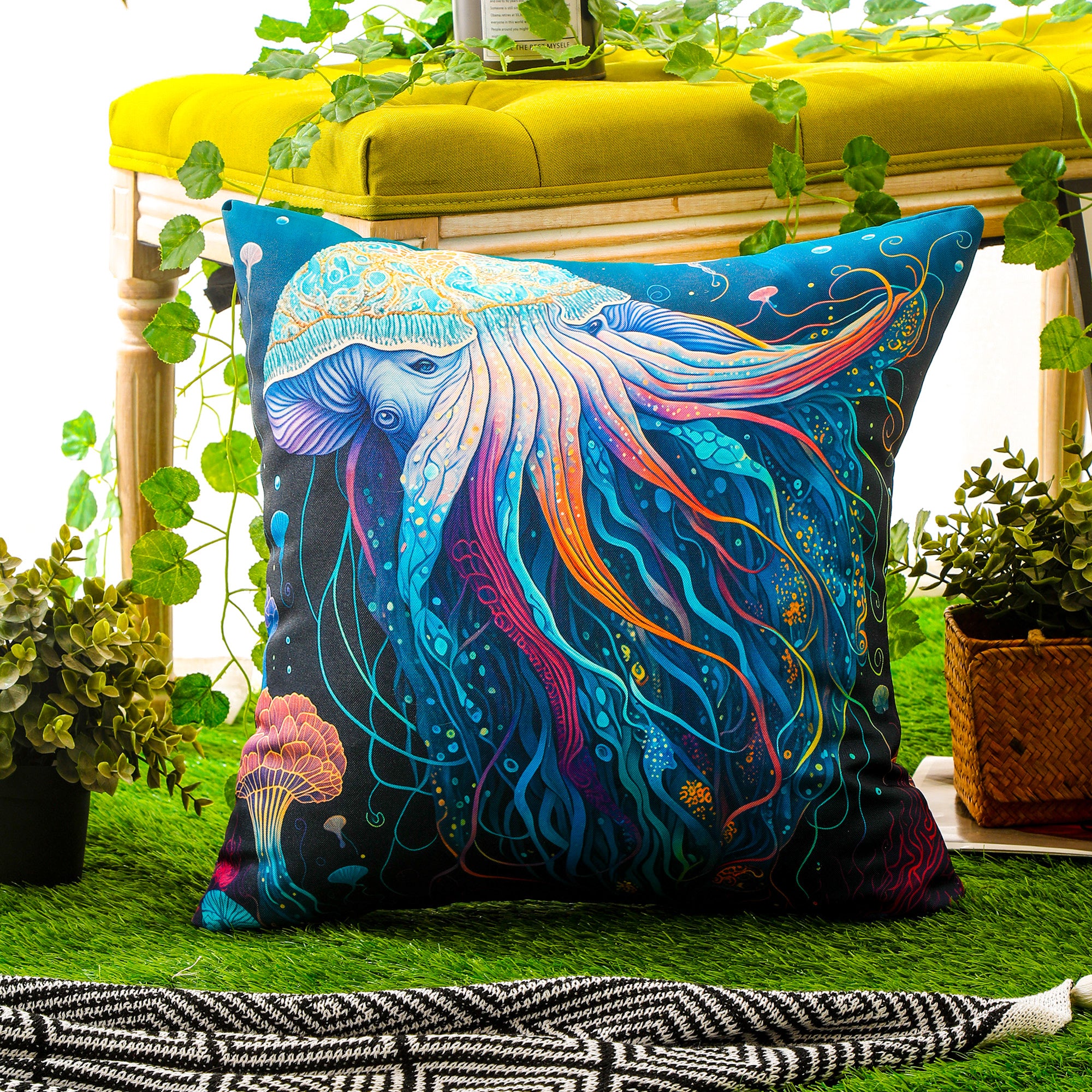 Durable and stylish waterproof marine print cushion covers for home and outdoor furniture