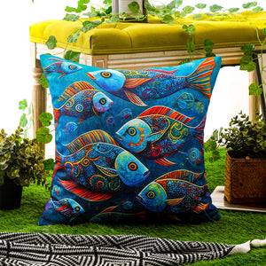 Coastal-style water-resistant cushion covers for garden, balcony, and poolside seating