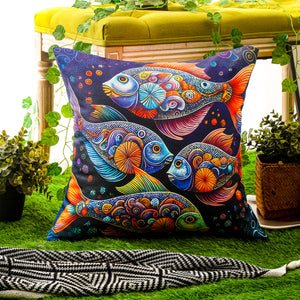 Stain-resistant marine-themed cushion covers for outdoor lounge and sofa seating