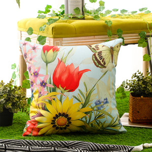 Soft and fade-resistant cushion cover with a beautiful floral and bird print design.