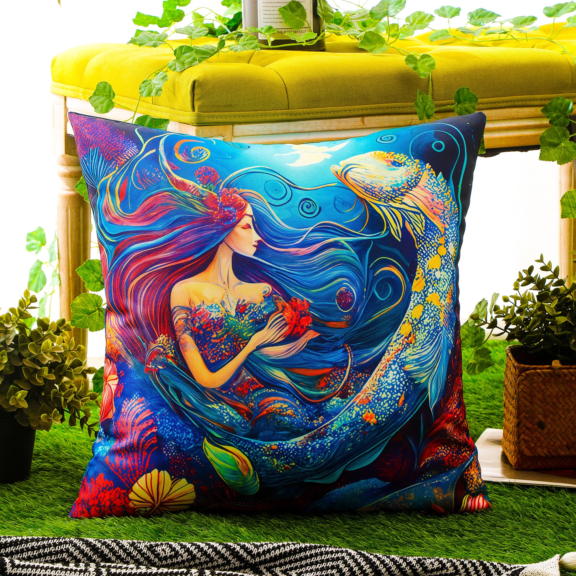 Durable and stylish waterproof cushion covers with a coastal theme