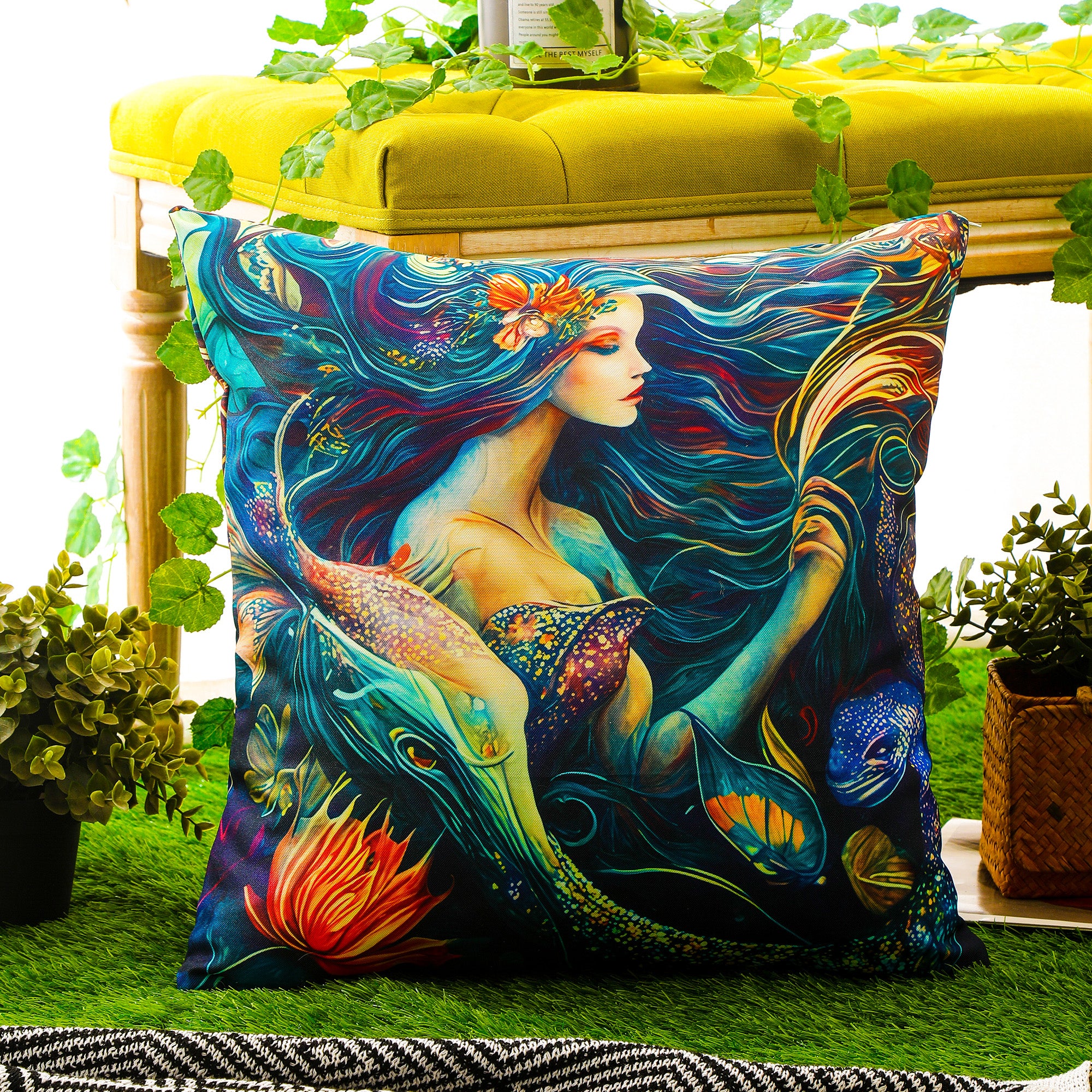 Durable and stylish waterproof cushion covers with a coastal theme