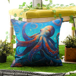 Load image into Gallery viewer, Coastal-style blue and white marine print cushion covers for outdoor seating
