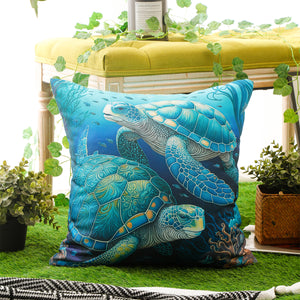 Durable and stylish waterproof cushion covers with a beach-inspired marine theme