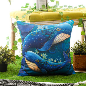 Stain-resistant marine print cushion covers for garden, balcony, and patio decor