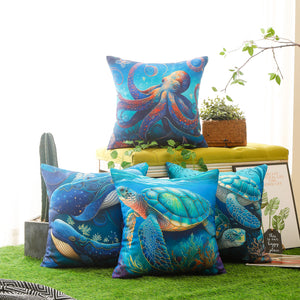 Nautical design water-resistant cushion covers for patio and garden furniture