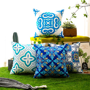 Modern Geometric Moroccan Abstract Waterproof Cushion Cover  - (Set of 4 - 45x45cm)