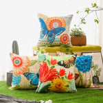 Load image into Gallery viewer, Elegant floral and butterfly-themed waterproof pillow cover for home and garden décor.

