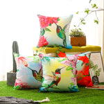 Load image into Gallery viewer, Vibrant bird print waterproof cushion cover with a nature-inspired design for indoor and outdoor use

