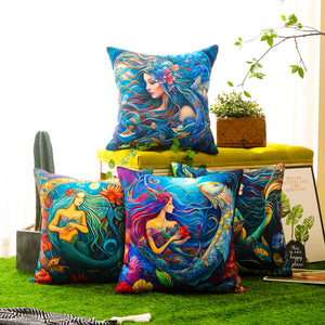 Nautical design water-resistant cushion covers for patio and garden furniture