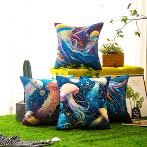 RKAAS HOME waterproof garden cushion covers with marine-themed design - 45x45 cm