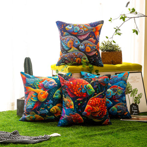 Nautical ocean-inspired waterproof cushion covers for outdoor and patio decor