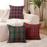 Load image into Gallery viewer, Classic red tartan check design cushion covers on a cozy sofa
