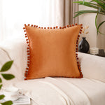 Load image into Gallery viewer, Tassel Velvet Cushion Covers With Pom Pom 18 X 18" (45 Cm)
